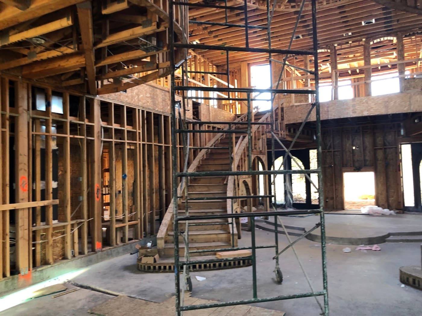 Large-scale residential construction framing